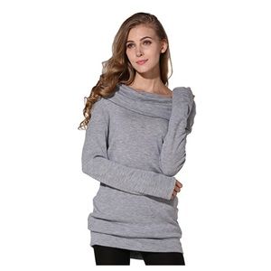Gray off shoulder sweater
